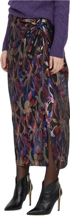 Sabina Mus&aacute;yev Midi rok van metallic stof met hoge taille - Dames - Midirokken - Veelkleurig - M - Rokken