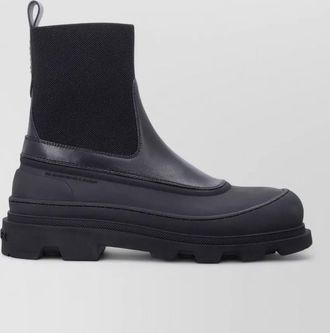 Moncler leather ankle chelsea boots
