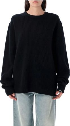 Extreme Cashmere Geribbelde Kasjmiertrui Raven Zwart - Dames - Cashmere truien - Zwart - ONE Size - Kasjmier - Truien & Vesten