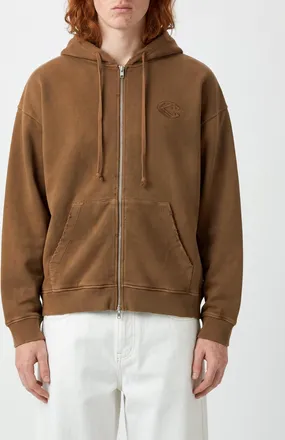 Camperlab Relaxed Fit Cotton Zip-Up Hoodie with Dropped Shoulders and Kangaroo Pocket
