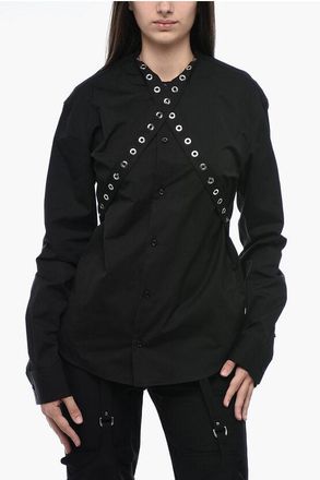 Off-white Poplin Blouse with Eyelet Collar size 42