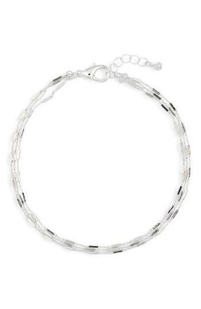 Nordstrom Rack Triple Chain Anklet in Silver at Nordstrom Rack