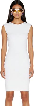 Dsquared2 White Round Neck Knee Length Dress