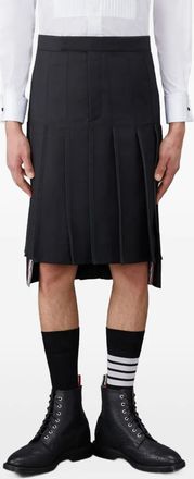 Thom Browne pleated back-strap skirt - Black