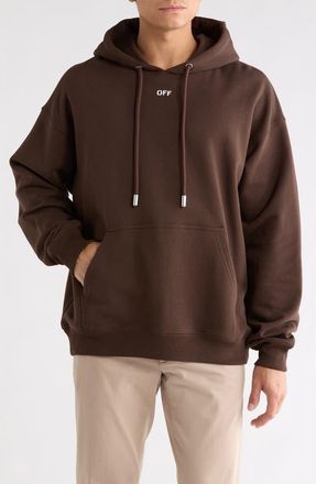 Off-white Off Stamp Skate Pullover Hoodie in Chocolate-White at Nordstrom Rack, Size X-Small