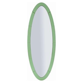 Dmora Espejo Trakai, Forma Oval, Tipo De Pared, Estructura Transparente, 55x150h Cm Verde