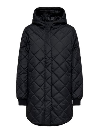 Only Steppmantel ONLY ONLJULIET QUILTED HOOD ZIP COAT OTW NOOS, Damen, Gr. XS, schwarz, Steppware, Obermaterial: 100% Polyester, unifarben, Po-bedeckend, M