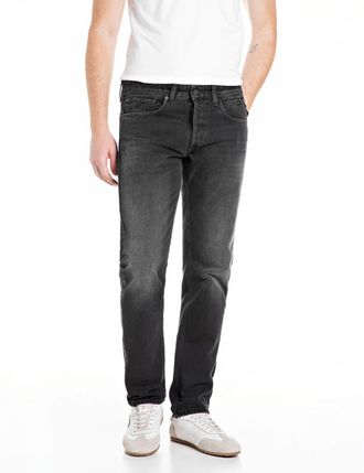 Replay Straight-Jeans REPLAY GROVER, Herren, Gr. 30, L&auml;nge 30, schwarz (schwarz delav&egrave;), Denim/Jeans, Obermaterial: 100% Baumwolle, straight fit lang, Jeans 