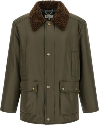 Maison Margiela Parka met schapewolkraag - Heren - Winterjassen - Groen - M - Wol - Jassen