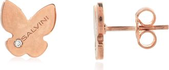 Salvini I Segni 9k Rose Gold 0.02 CT Diamond Stud Earrings