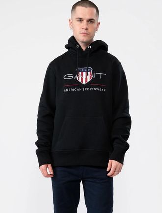 GANT Mens GANT Mens Regular FIt Archive Shield Pullover Hoodie - 5 Black - Size: 40