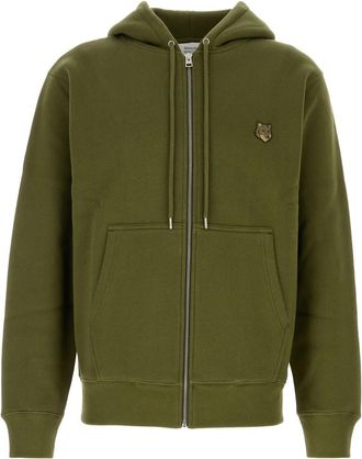 Maison Kitsuné Olive Green Cotton Sweatshirt