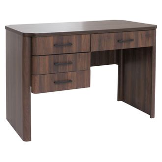 Hhg [nunca Usado] Escritorio Hhg-776, Mesa De Oficina Y De Ordenador, 4 Cajones De Mdf, 78 X 110 X 60 Cm, Acabado En Nogal