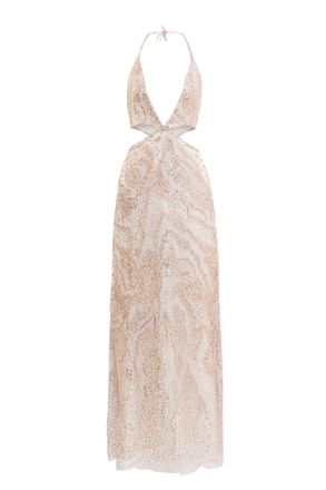 Saiid Kobeisy Fully Embroidered Cut-Out Dress