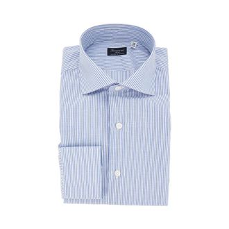 Finamore Cotton and linen shirt with striped motif Man 39