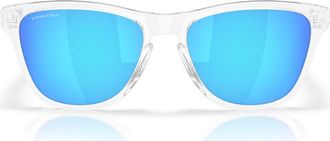 Oakley Prizm Sapphire 53mm Round Sunglasses in Polished Clear /Sapphire at Nordstrom