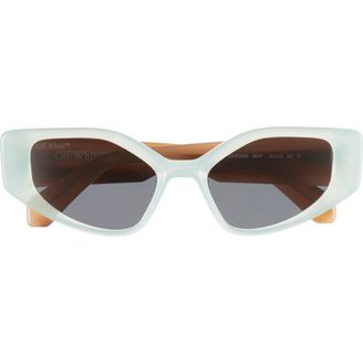 Off-white Memphis 54mm Butterfly Sunglasses in Teal Dark Grey at Nordstrom Rack
