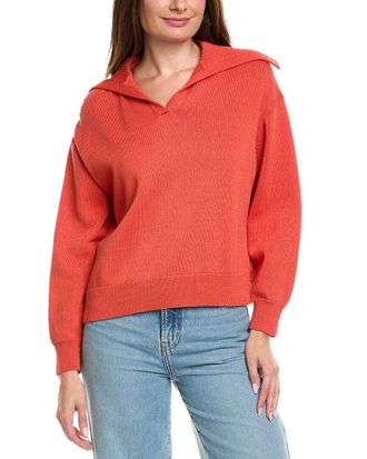 Lafayette 148 New York Collared Dropped-Shoulder Sweater