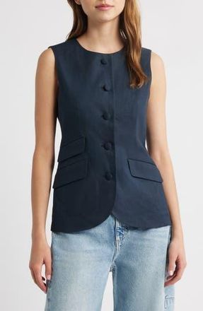 Rag & Bone Slade Linen Blend Vest in Sal at Nordstrom Rack, Size 16