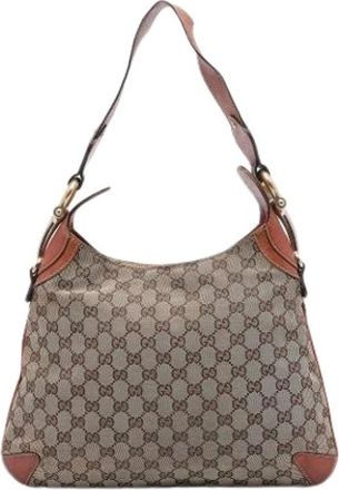 Gucci Pre-owned Creole Hobo - Dames - Vintage Schoudertas - Beige - ONE Size - Leer - Vintage