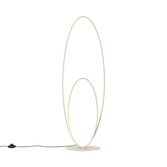 QAZQA Qazqa Lampada Da Terra Di Design Beige Con Led Dimmerabile A 3