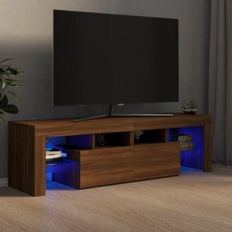 vidaXL Mobile Porta tv con Luci led Rovere Marrone 140x36,5x40 cm - Vidaxl