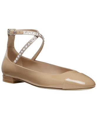 Stuart Weitzman Eden Crystal Strap Patent Flat