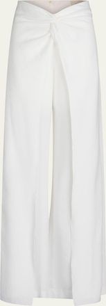 Silvia Tcherassi Canturipe Twist-Front Wide Leg Pants