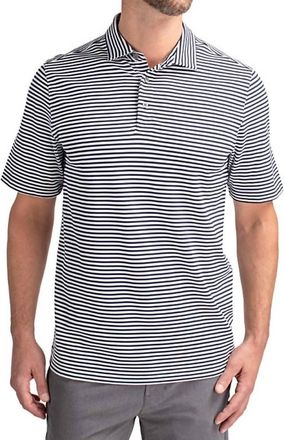 Cutter & Buck Virtue Eco Pique Stripe Polo In Navy Blue