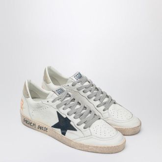 Golden Goose Ball Star Sneakers In White/Blue/Ice