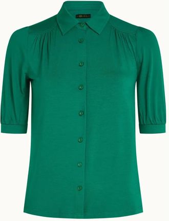 King Louie Carina Blouse Viscose Groen - Dames - Overhemden - Groen - L - Overhemden