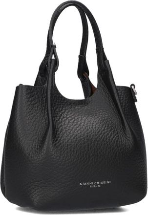 Gianni Chiarini Tassen, Dames, Zwart, ONE Size, Leer, Zwarte leren handtas Dua One