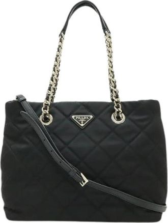 Prada Pre-owned Nylon Tote Bag - Dames - Vintage Shopper - Zwart - ONE Size - Nylon - Vintage