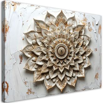 Feeby Impresi&oacute;n De Imagen, Mandala Oriental Zen Spa En Beige, 120x80