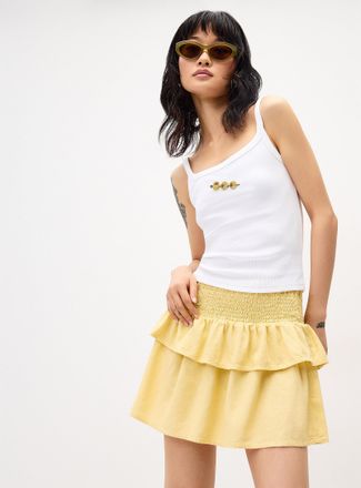 Only Womens Smocked waist miniskirt