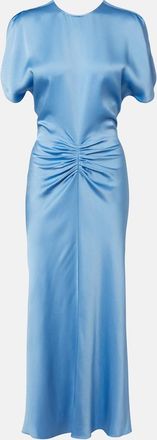 Victoria Beckham Gathered satin midi dress