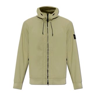 Stone Island Hooded Jacket - Heren - Zomerjassen - Groen - L - Leer - Jassen