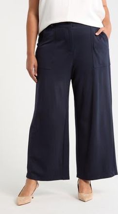 Max Studio Utility Pocket Crop Straight Leg Ponte Pants in Dark Navy at Nordstrom Rack, Size 3 X