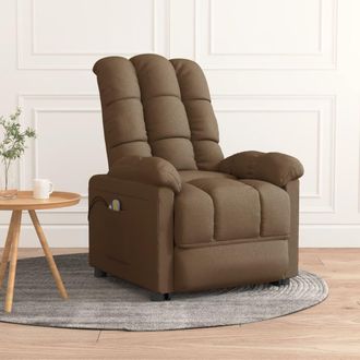 vidaXL Sill&oacute;n De Masaje El&eacute;ctrico Tela Marr&oacute;n Vidaxl
