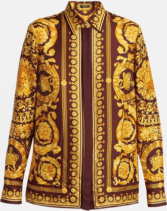 Versace Barocco Print Silk Shirt