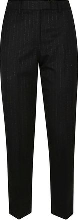 True Royal Straight Trousers, female, Black, Size: 2XS Black Wool Blend Trousers Made in Italy