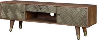 Giner&Colomer Mueble tv en madera de mango y bronce color marr&oacute;n