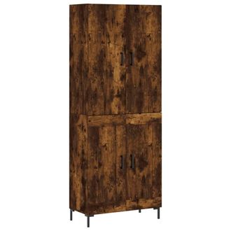 Berkfield Home Highboard Smoked Oak 69.5x34x180 cm Engineered Wood in Brown