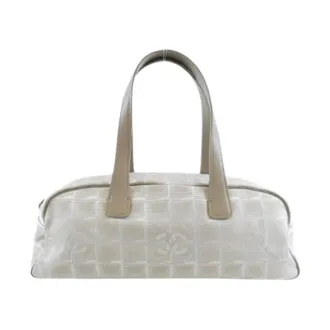 Chanel Pre-owned Handbags, female, Beige, Size: ONE SIZE Pre-owned Travel Line Nylon Handbag