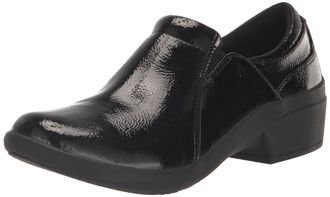 Clarks Womens Talene Pace Loafer, Black Crinkle Patent Synthetic, 10