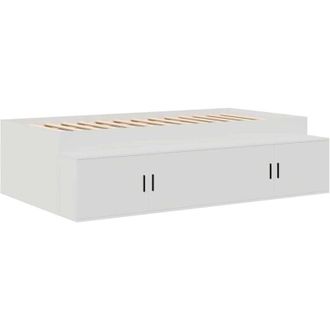 vidaXL Cama Con Almacenamiento Blanco 90 X 190 Cm Madera Contrachapada Vidaxl