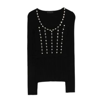 Liu Jo Truien & Vesten, Dames, Zwart, S, Polyester, Rondgebreide trui