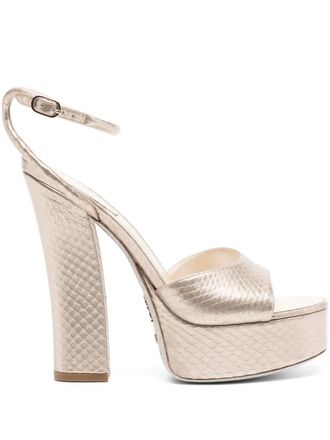 Rene Caovilla 140mm Ayersilk-shadow strass sandals - Neutrals