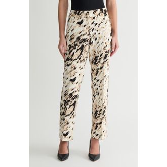 Kasper The Lily Printed Pants in Toasted White Multi at Nordstrom, Size 12