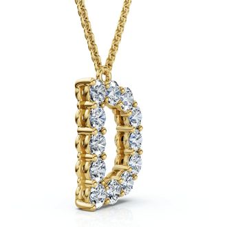 Pompeii3 1Ct Diamond Initial D Pendant 14k Gold 18 Necklace Lab Grown 5/8 Tall